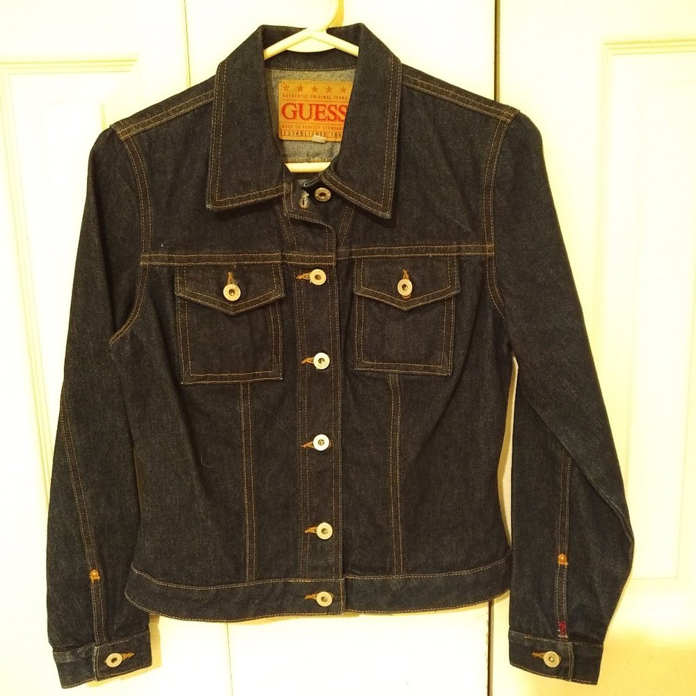 GUESS Women's Dark Wash Denim Jacket - Size M